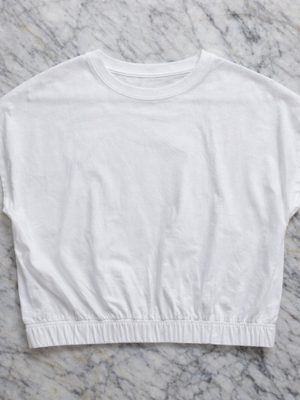 DSG Womens Small Cropped Top  Cinch Waist White Short Sleeve T-Shirt - Picture 4 of 7